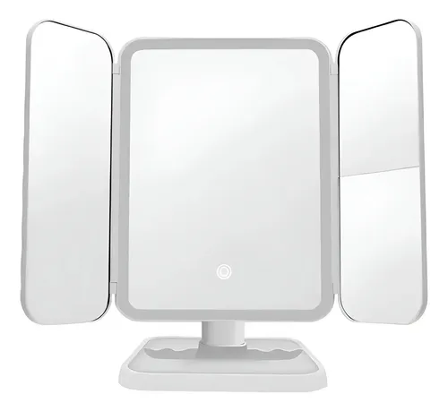 Maquillaje Espejo Led Recargable 3 Modos De Aumento 1x 2x 3x