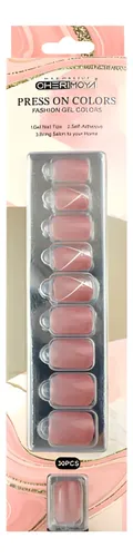 Tips Autoadhesivos Cuadrados Cherimoya 30 Uñas Postizas Brillantes
