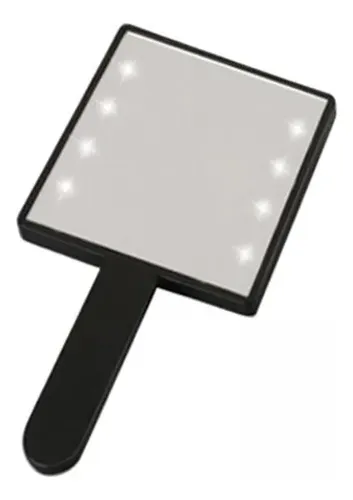 2 Espejo De Maquillaje Compacto Pequeño Con Luz Led 16x9cm