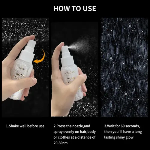 Iluminador En Aerosol Para Cuerpo Y Cabello, Color Blanco Pl