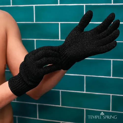 Guante Exfoliante Negro Grande Para Baño Y Ducha