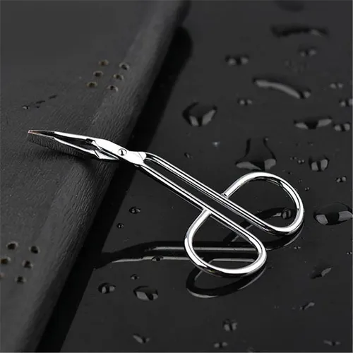Tijera Y Pinza Acero Plateado Para Cejas Y Vello Facial