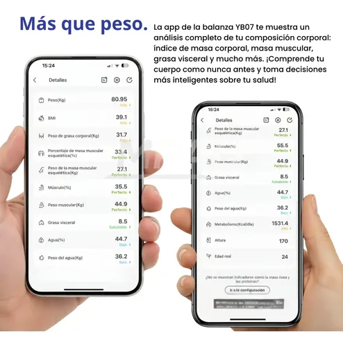 Balanza Personal Bioimpedancia Bluetooth 180kg Inteligente