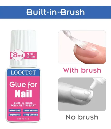 Pegamento Para Uñas Postizas Con Pincel 8ml X2 Fuerte