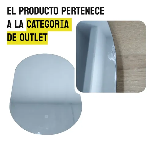 Espejo Led Vertical Oval 80×50 Botón Luz Frío/ Cálido Outlet