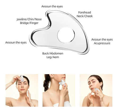 Herramienta Gua Sha Facial Metal Corazón Para Masaje