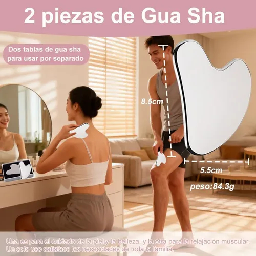 2 Piezas De Gua Sha, Gua Sha Acero Inoxidable, Herramienta