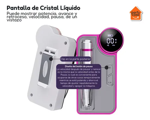 Torno de Uñas Profesional Eloise 35000 RPM Manicura Pedicura
