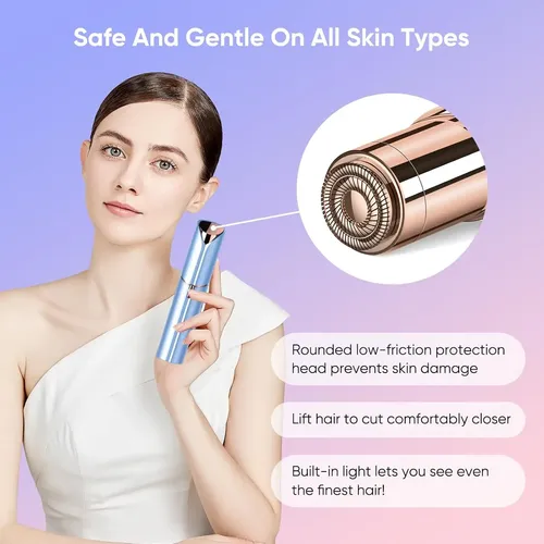 Depiladora Facial Eléctrica Portátil Azul Mujer