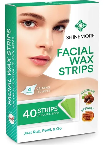Tiras De Cera Facial Shinemore Hipoalergénicas 40 Unidades