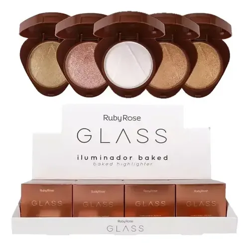 Iluminador Compacto Baked Glass Highlighter Ruby Rose Tono del maquillaje