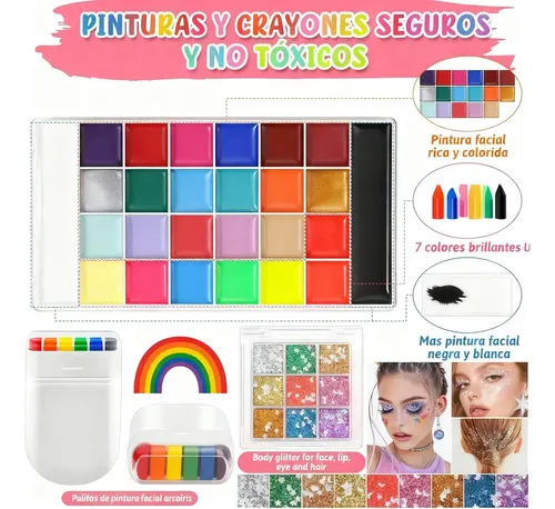 Rx Mx Maquillaje Corporal Base Agua Kit Con Pintacarita 26