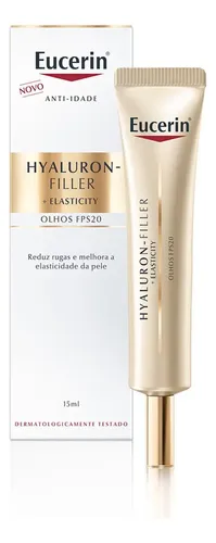 Crema reafirmante antienvejecimiento para ojos EUCERIN SPF 20, 15 ml, elasticidad, relleno de hialurón, ácido hialurónico, antiarrugas
