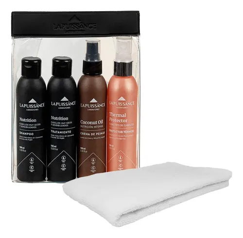 La Puissance Travel Kit Argán Protector Térmico + Toalla