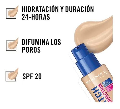 Base De Maquillaje Rimmel Match Perfection Fps 20 X 30 Ml