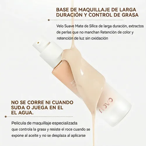 Base Líquida Suave Uniforme Disimula Manchas Ojeras Natural