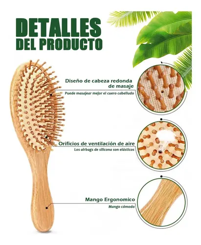 Paquete De 2 Cepillos De Madera For El Cabello