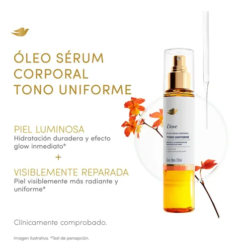 Dove Aceite Corporal Tono Uniforme Aceite de Rosa Mosqueta 150ml