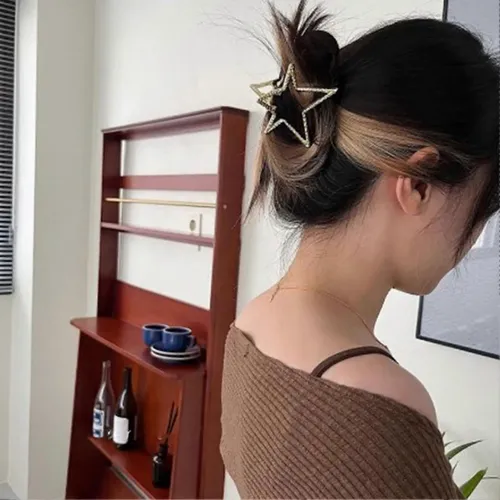 Pinza De Pelo Moderna De Aleación Hueca Con Forma De Estrell