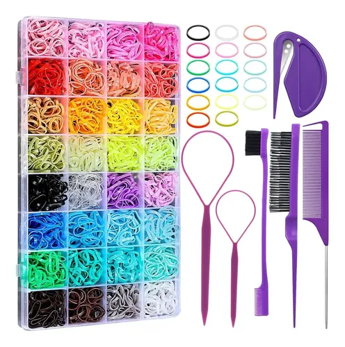 Pz Kit Ligas For Peinar Niñas Con Peines Y Accesorios