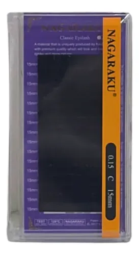 Kit Nagaraku Extensiones De Pestañas Clásicas 0.15 Curva C Largos 12 Al 15 Mm