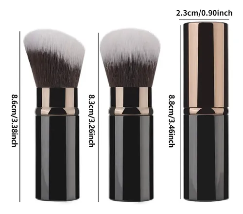 Set 3 Brochas Kabuki Retráctiles Para Maquillaje 3pzs