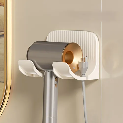 Secador De Pelo Gentle No Punch Para Baño, Montaje En Pared Blanco