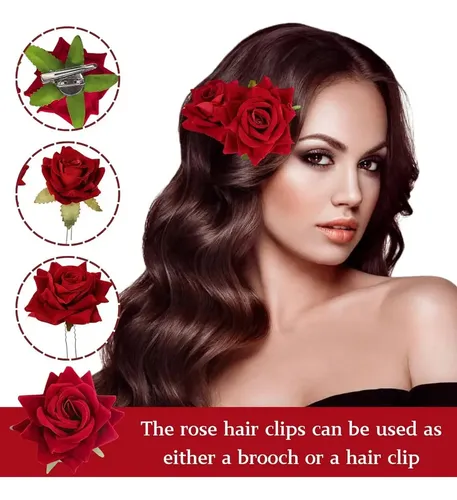 Zg 4 Pinzas De Pelo Con Forma De Flor