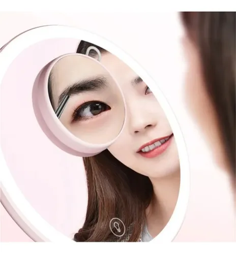 Espejo Maquillaje 3en1 Ventilador Luz Led Blanco B