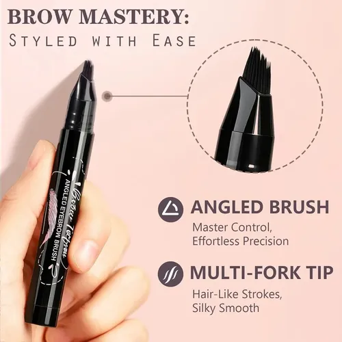 Lápiz De Cejas Resistente Al Agua Con Micrograbado De Unifox Black 05