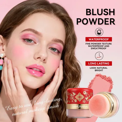 Rubor Compacto Maquillaje Larga Duración Mezclable