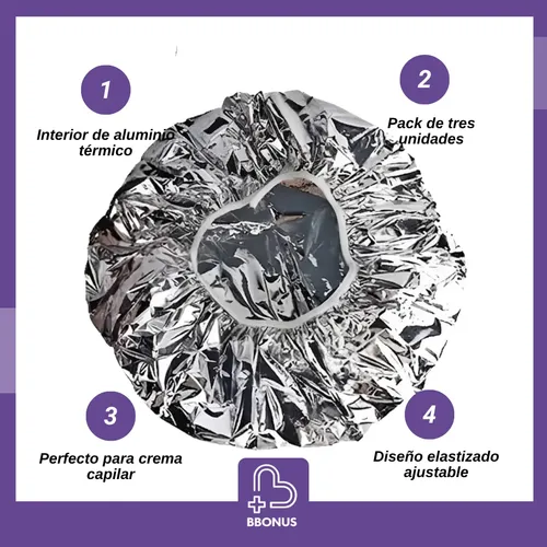 Gorro Térmico De Aluminio Para Baño De Crema X 3 Unidades