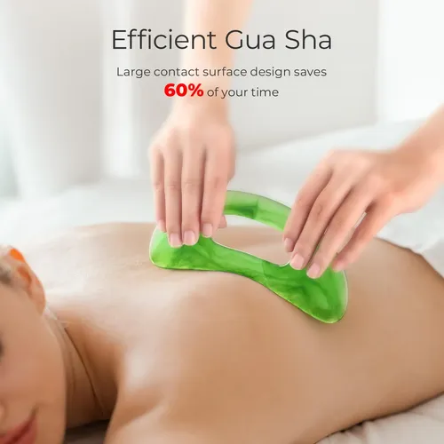 Herramienta De Masaje Gua Sha Scienlodic Resina Verde