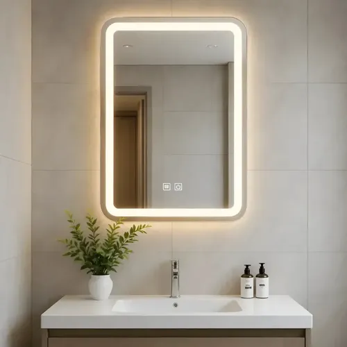 Espejo Led 50×70 Cm Luces Fria Calida Neutra Y Antiempañante