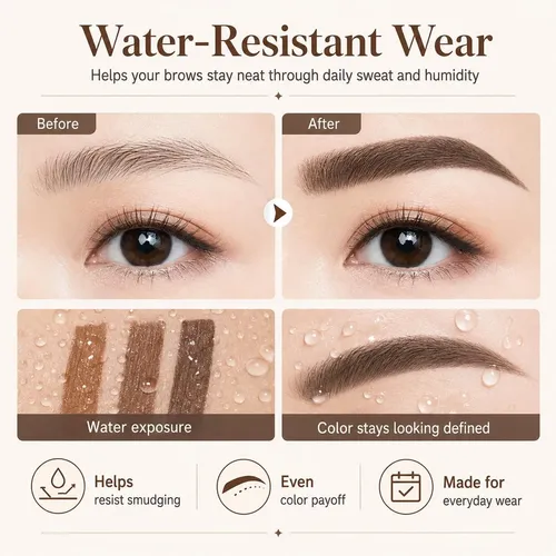 [kit Sello Cejas Doble Color 3 Plantillas Resistente Agua .\