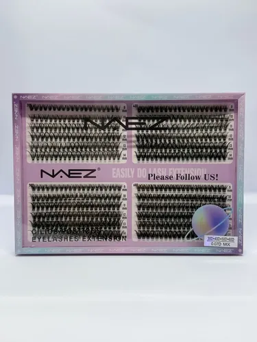 Set Pestañas Postizas Naez 30 A 60p 9-14mm Cluster Volumen
