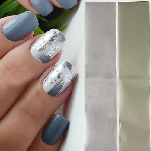 Lámina De Uñas Silpecwee, 10 Rollos De Oro Metalizado, Plata