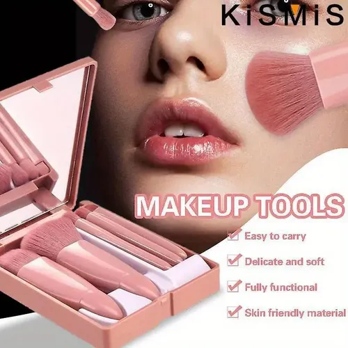 Set Compacto De Brochas De Maquillaje De Viaje Para Una Fáci
