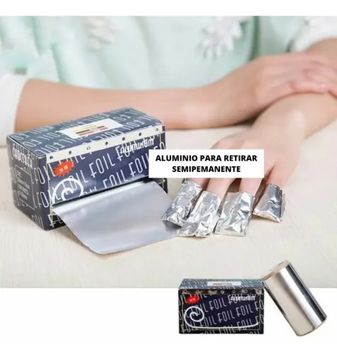 Papel Aluminio Para Remover Esmalte Semi Uñas Gel Acrilicas