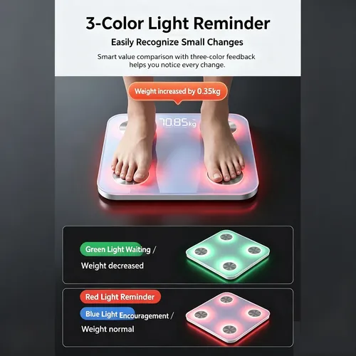 Báscula De Impedancia Con 8 Usuarios, 50g Y 3 Colores