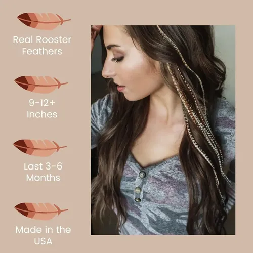Kit De Extensiones Con Plumas Reales Para Cabello