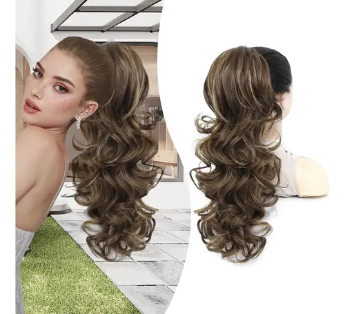 Ponytail Largo Rizado Con Cordón Sintético Cabello 22