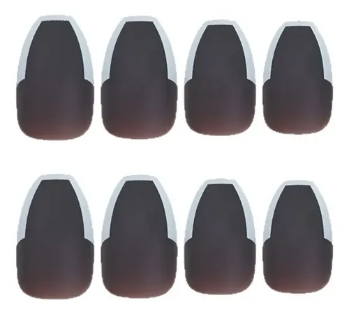 Uñas Artificiales Francesas Esmeriladas De Color Morado