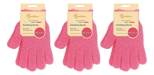 Guantes Exfoliantes Evridwear 3 Pares Deep Pinkset Fjdz