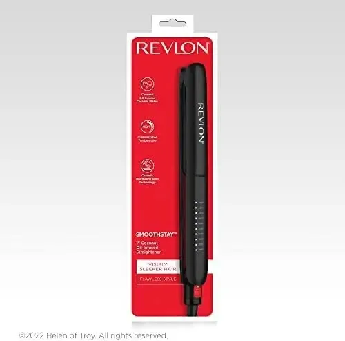 Plancha de pelo Revlon SmoothStay de 10 niveles de calor Placas ceramicas negra