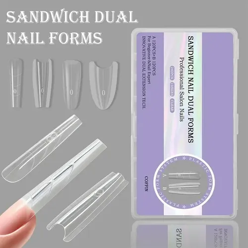 Molde Doble Cara Para Uñas,extensión Sin Papel,abs Flexible
