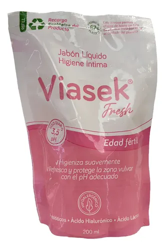 Viasek Fresh Jabon Liquido Intimo Ph 3.5 Refill 200ml