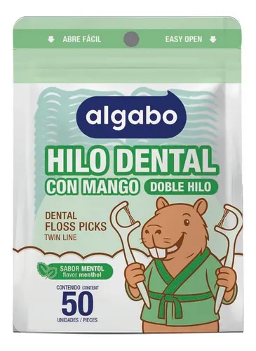 Hilo Dental Con Mango 50u Algabo Menta