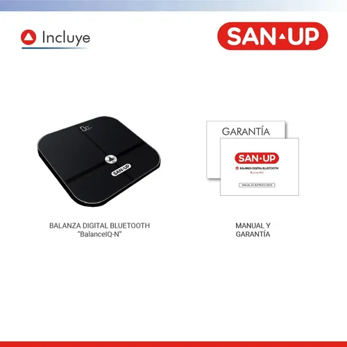 Balanza Digital Personal San Up Balanceiq-n Conexión Bluetooth + App – Color Negro
