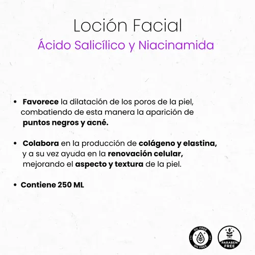 Locion Facial Piel Grasa Ácido Salicílico 250ml Libra